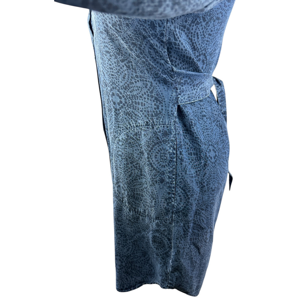 Cloth & Stone x Anthropologie Chambray Printed Button Belted Shirt Dress Small - Picture 9 of 16